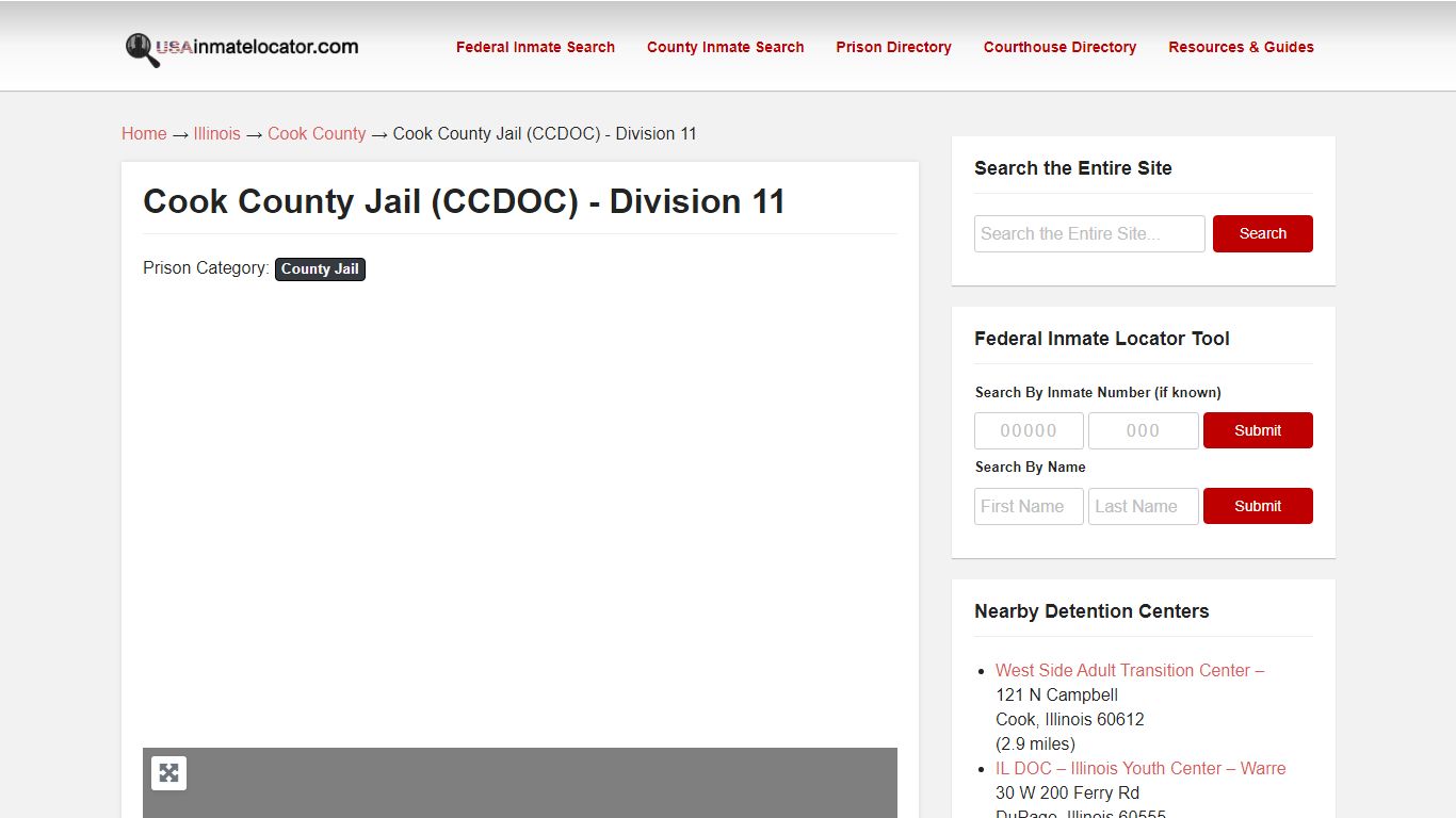 Cook County Jail (CCDOC) – Division 11 | USA Inmate Locator